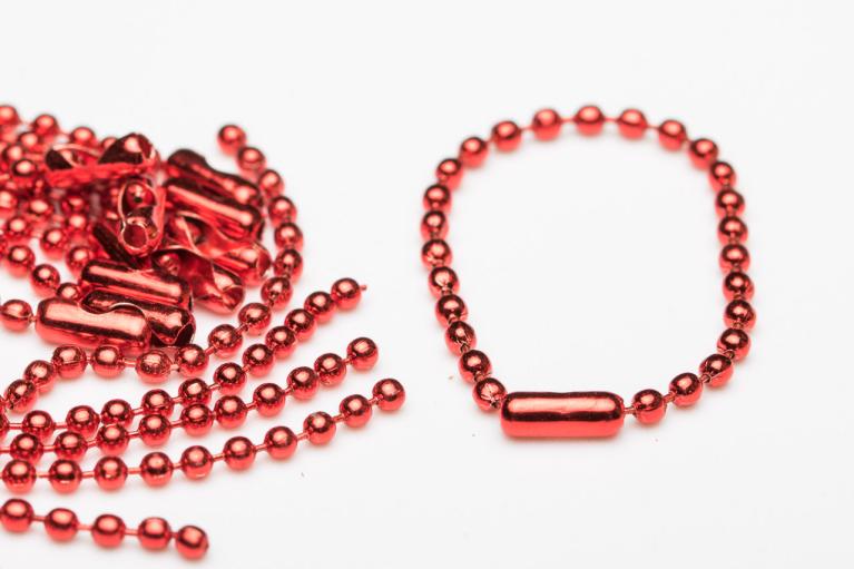 Łańcuchy kulkowe, czerwone, Ø 2,4mm, długość 10cm (Nr artykułu 2102)